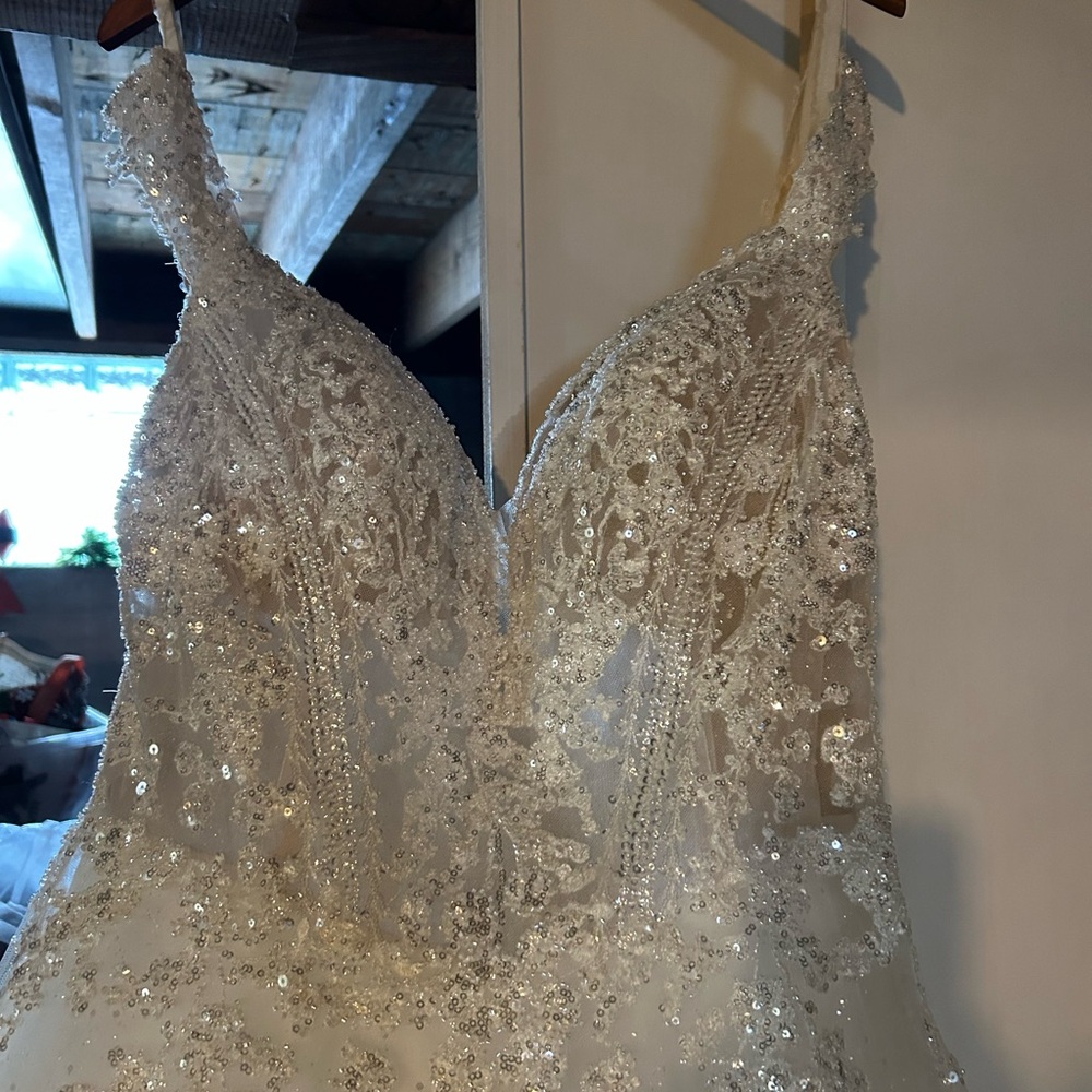 Stunning Ivory Sequin Wedding Dress - Picture 2 of 16